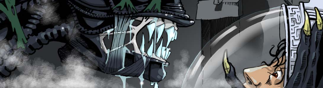 alien graphic novel comic panel illustration detail