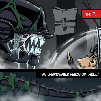 alien comic page detail illustration
