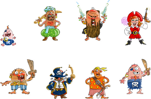 game art pirate crew illustration