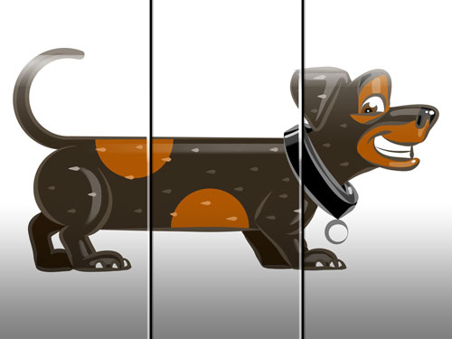 sausage dog illustration art for kids' game app