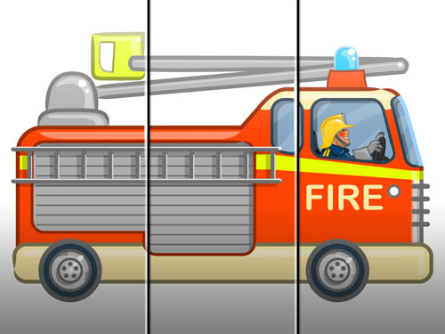 fire engine illustration art for kids' game app
