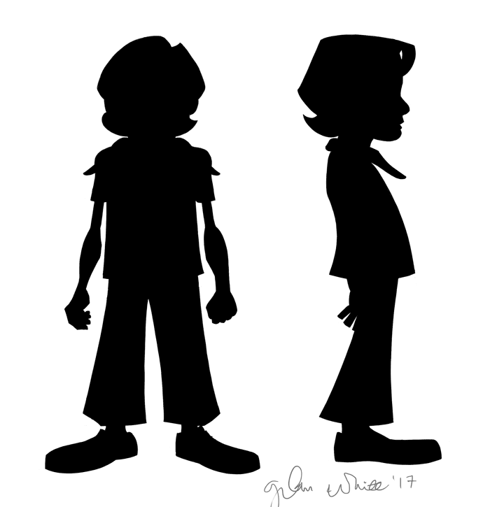 animation and comic characetr design silhouettes