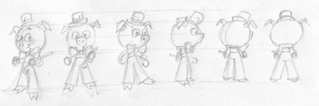 game animation characetr design turnaround sketches