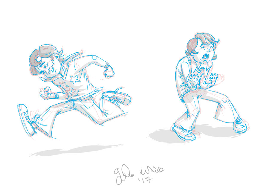 comic and animation poses drawings