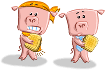 scared piggies illustration