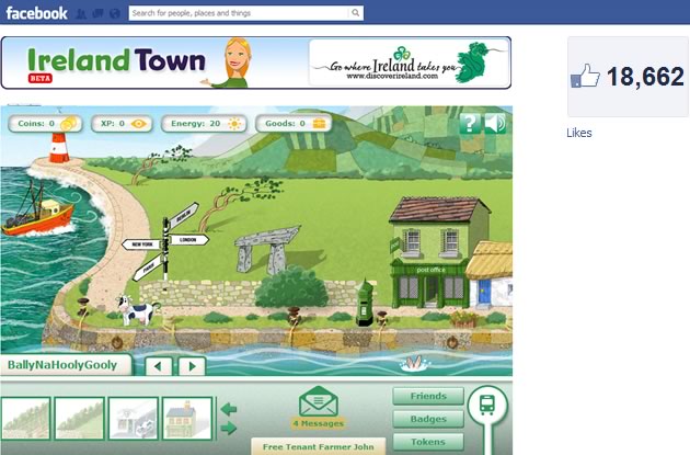 irelandtown facebook game interface detail