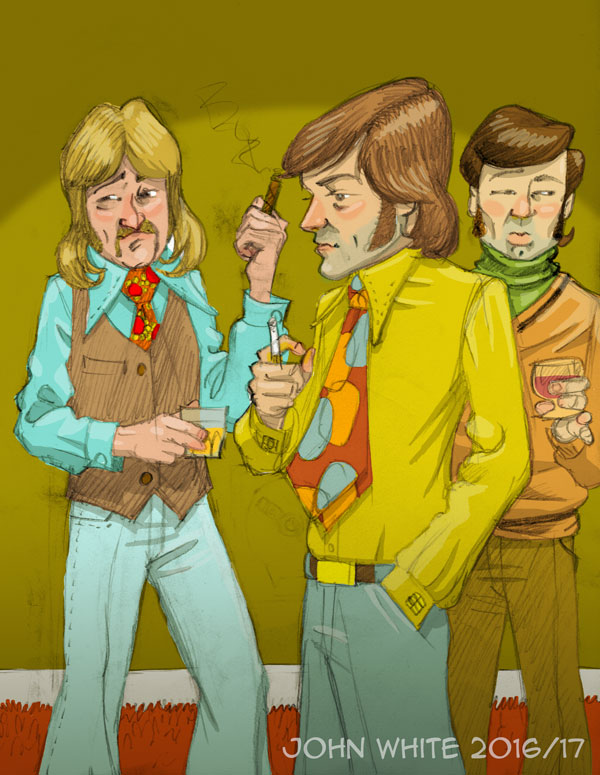 1970s seventies men illustration in colour