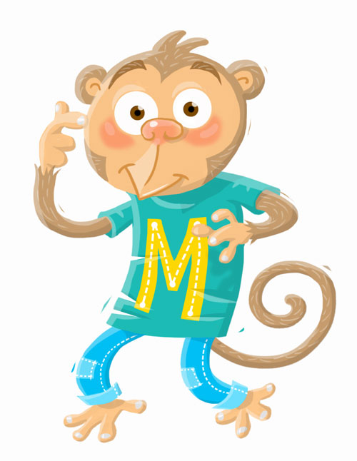 cartoony monkey illustration
