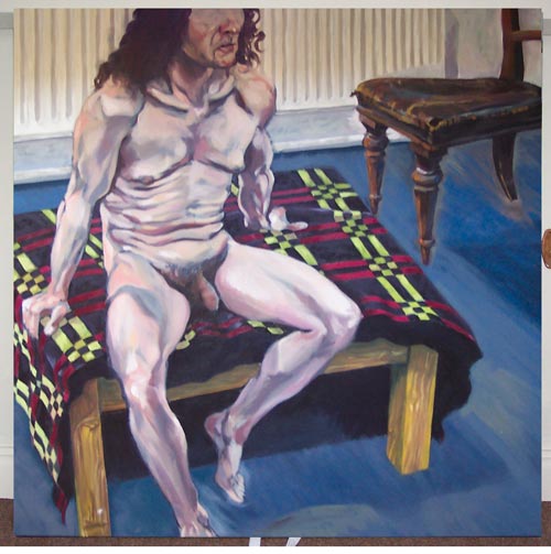 life painting oils male nude progress shot