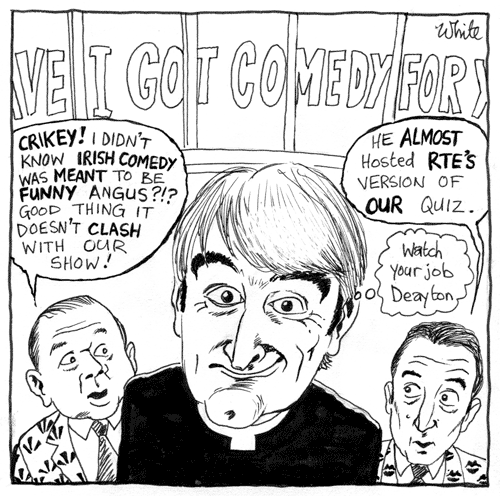newspaper cartoon of father ted