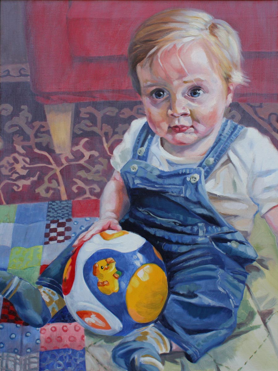 baby painted portrait oil on canvas