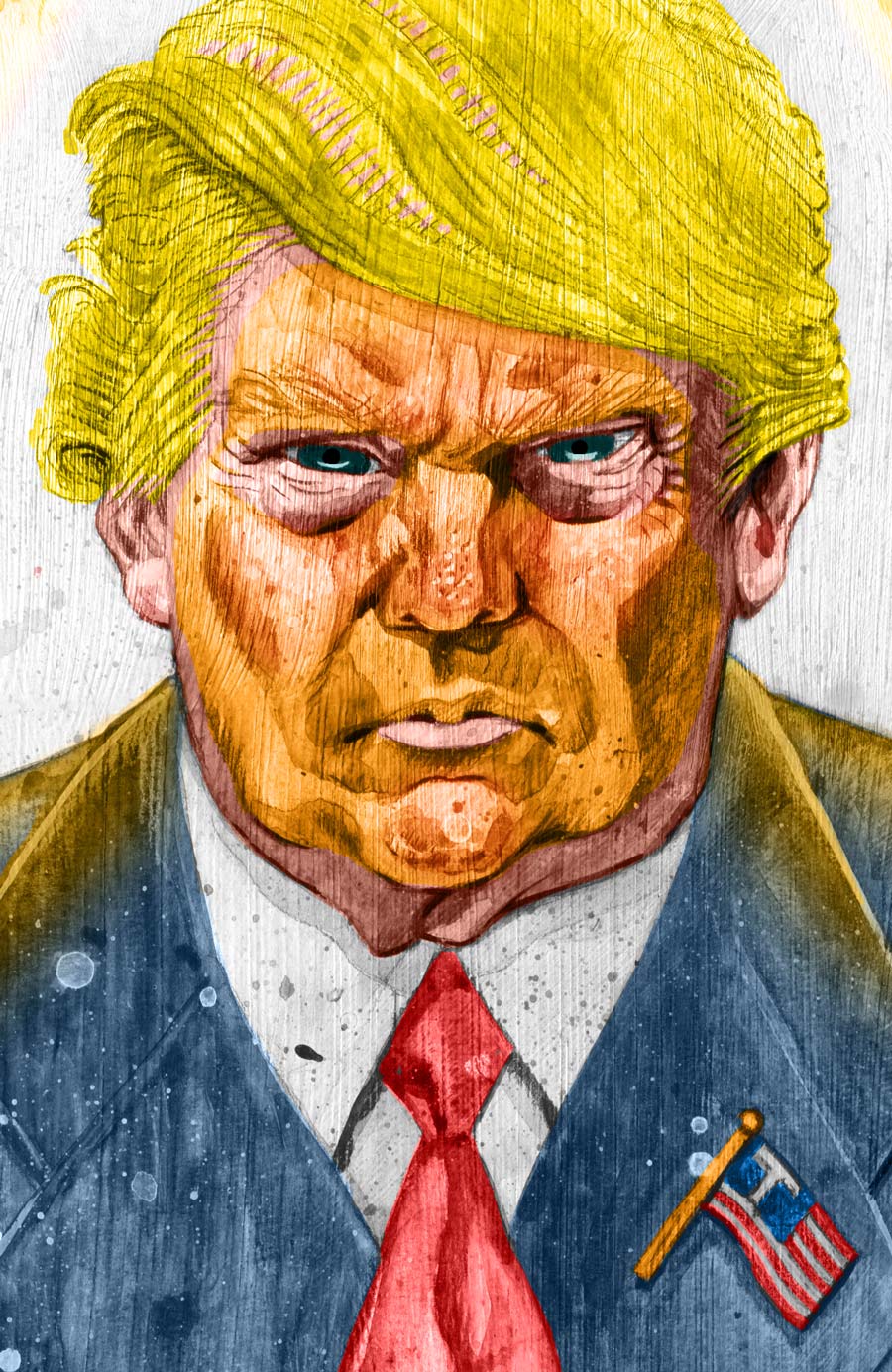 detail of donald trump illustration