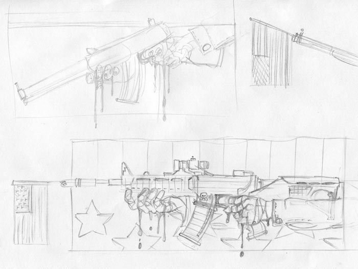 gun control illustration sketches