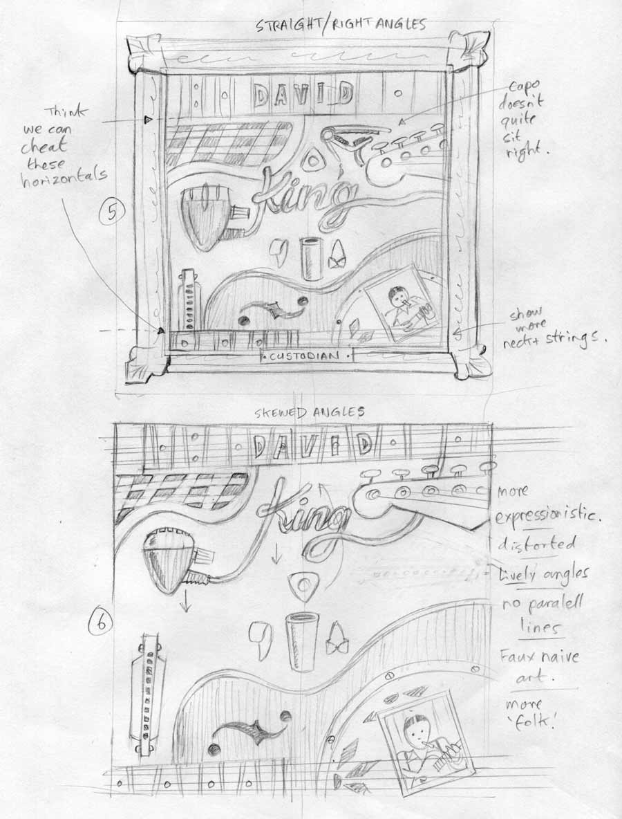 blues album art sketches