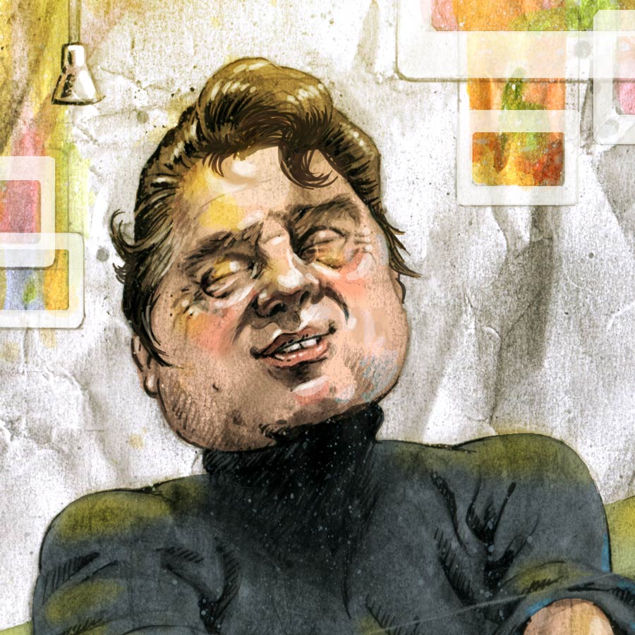 detail of illustration of painter francis bacon