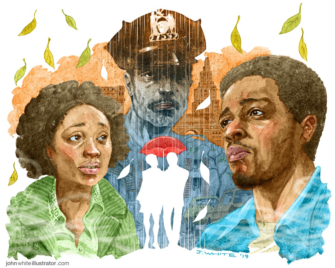 if Beale street could talk colour movie illustration. Fonny, Tish, Bell