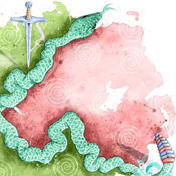 preview of celtic style irish editorial illustration about the british border in ireland