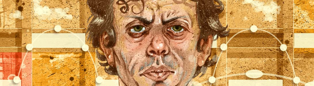 Preview of portrait illustration of philip glass