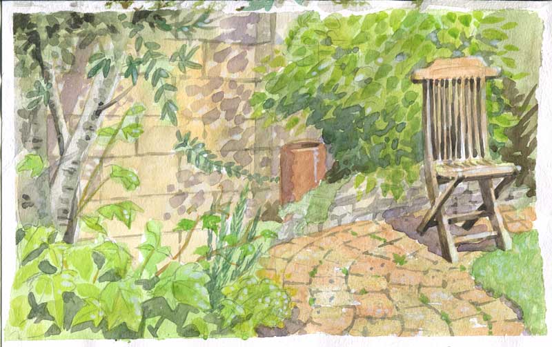 garden watercolour quick study