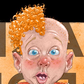 preview of funny colour illustration of a shocked boy for backdrop comedy show martello hotel bray