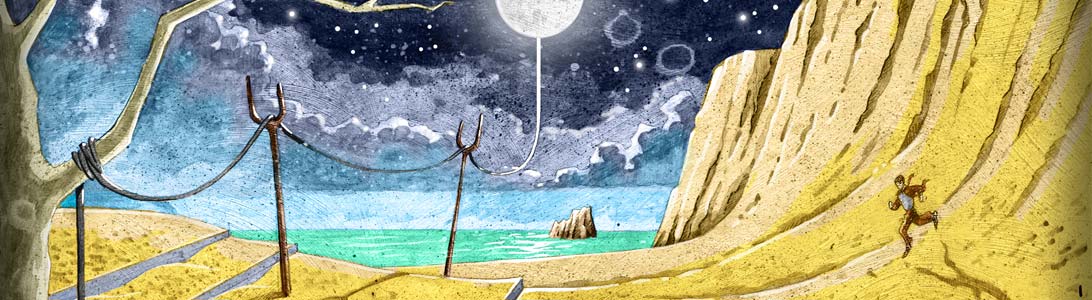 detail of illustration art for ep album cd cover for solo piano music artist