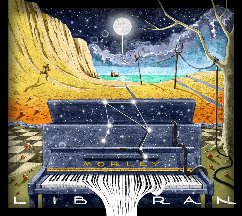 illustration art for ep album cd cover for solo piano music artist